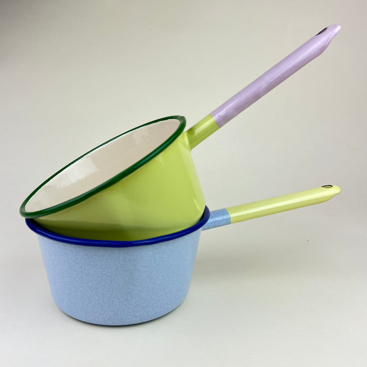 Enamel Saucepan - Pastel Green